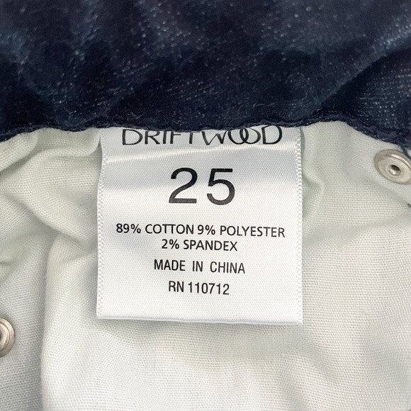 DRIFTWOOD Jackie Braided Side Blue Denim Skinny Raw Hem Crop Stretch Ankle Jeans - Picture 7 of 8